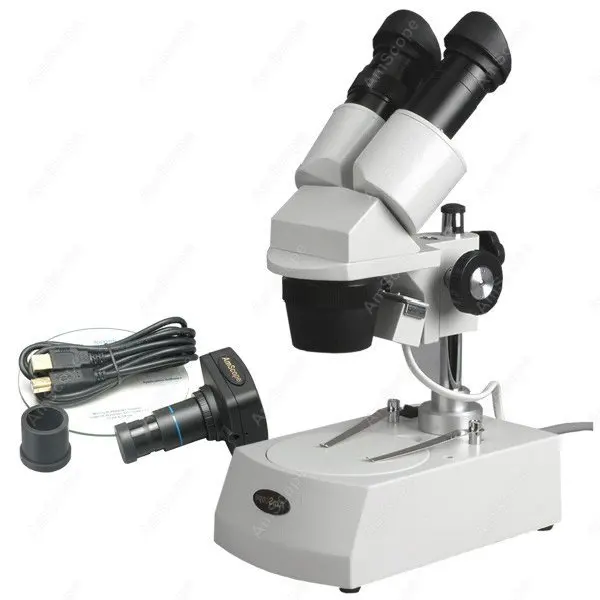 Stereo Microscope -AmScope Supplies 20X-40X-80X Stereo Microscope with 1.3MP Digital Camera SE306-PZ-M