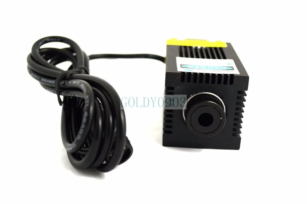 12V Power 405nm 200mw Ajustable Blue/Violet Dot Laser Module w/USPlug for Cutting