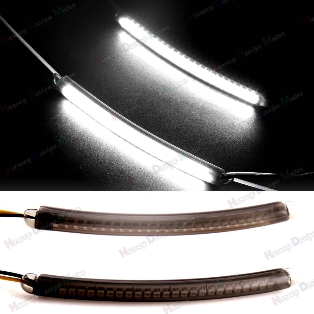 1Pair LED 39mm-41mm Fork Daytime Running Light&Smoked Lens For Harley 883 1200 48&All Motorcycle