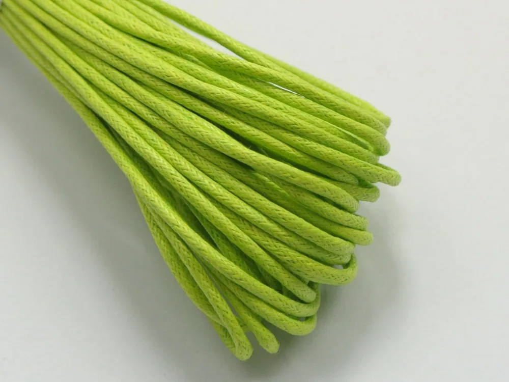 

50 Meters Lime Green Waxed Cotton Beading Cord 1.5mm Macrame Jewelry String