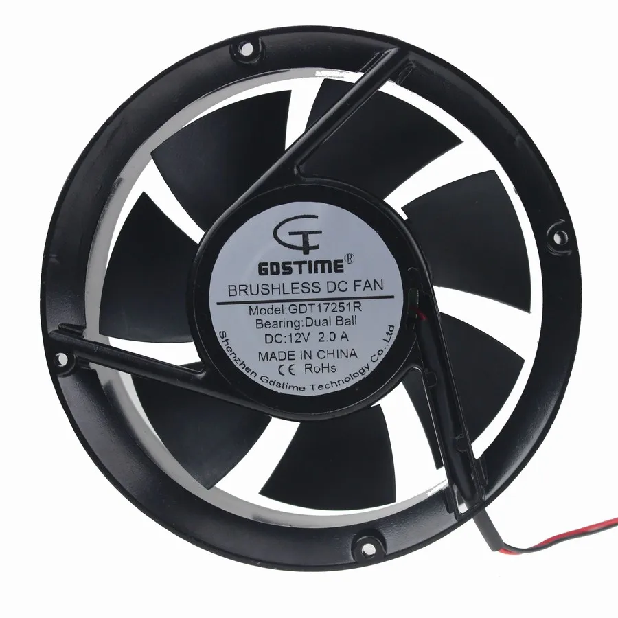 5Pieces Gdstime Ball 170mm 172x51mm Fan DC 12V Axial 17251 Industrial Case Cooling Fans