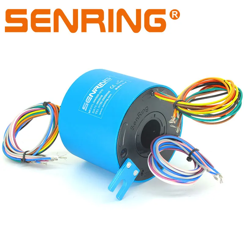 Aluminum alloy through bore 1'' (25.4mm) of through hole slip ring  6 circuits 10A+12 circuits signal contact