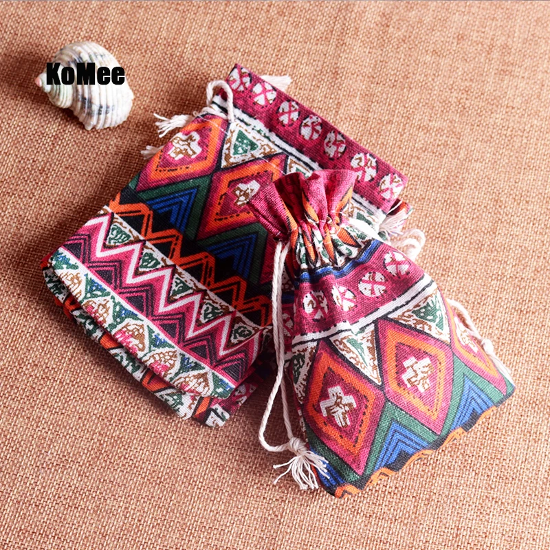 

10pcs/lot Linen Cotton Bags 10x14cm Orange Diamond Party Wedding Favor Boutique Charms Jewelry Packaging Bag Muslin Gift Pouches