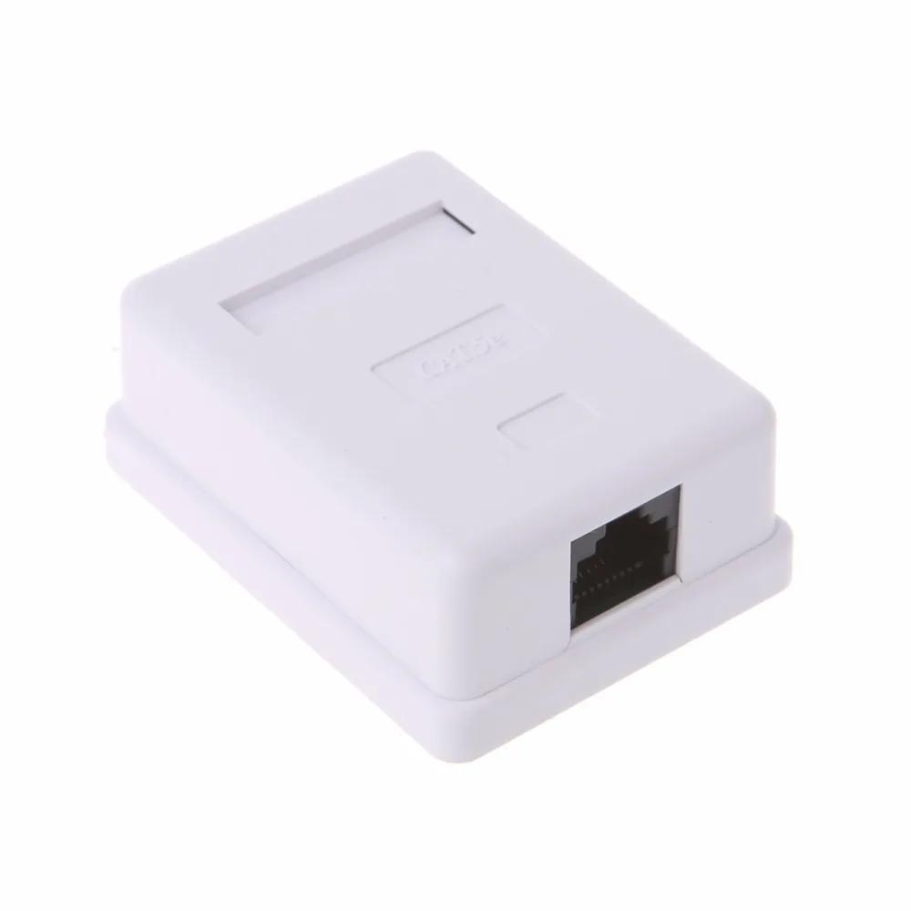 Cat5e RJ45 Wall Coupler Jack Adapter 8P8C HM-HB01 Model UTP Unshielded Single Port Desktop Mount Box