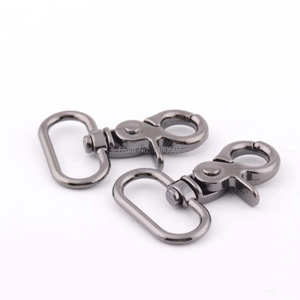 2pcs 46*26mm black and gold color Snap Hooks buckles Spring  Hooks key chain for bag