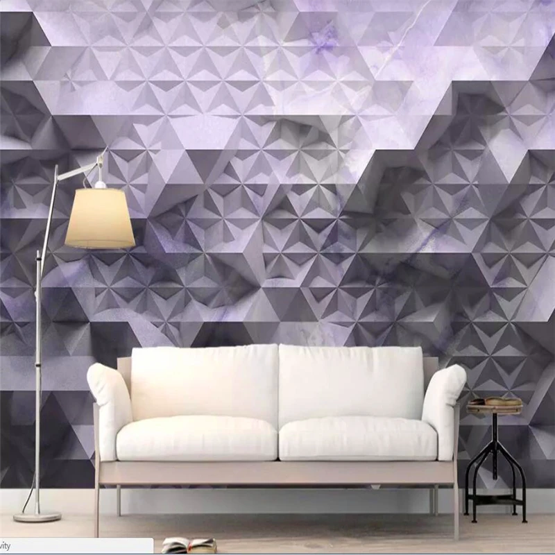 

Decorative wallpaper Abstract geometric solid hexagonal mitsubishi 3D background wall painting