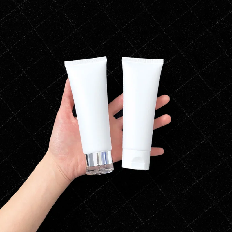 20/40/60pcs 100ml Cosmetic Containers matte white soft hose tubes  skincare hose split pack facial cleanser hose