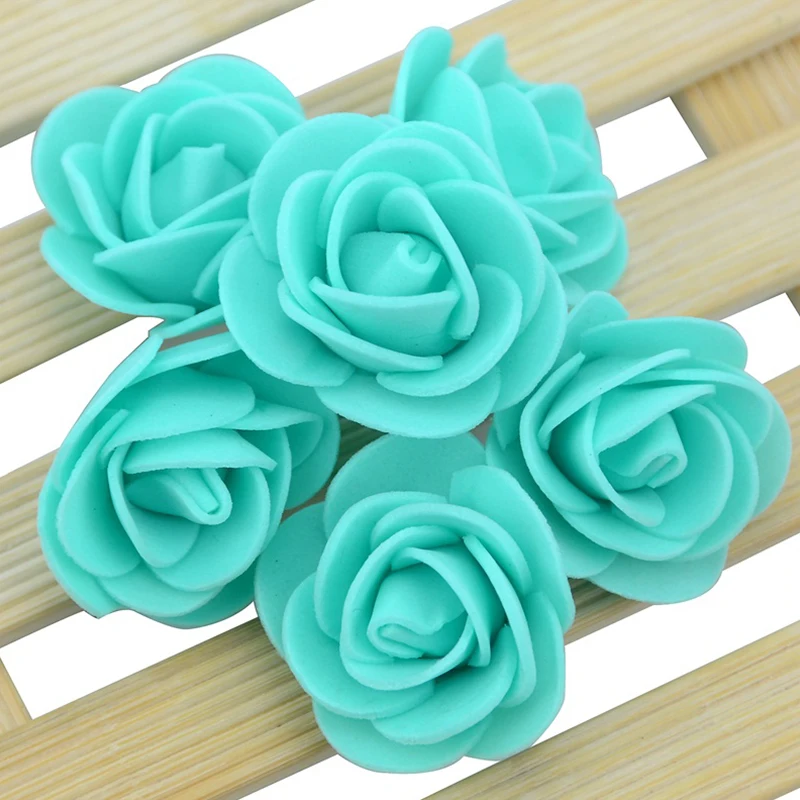 Über 480 Stück-500 Stück/3 cm Mini-PE-Schaum-Rosenblütenkopf, künstliche Rosenblüten, handgefertigt, DIY, Party, Hochzeit, Heimdekoration – Detail 2