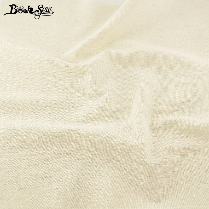 Ivory Cotton Linen Fabric Booksew Home Textile Sewing Material Tissu For Tablecloth Bag Curtain Cushion Pillow Decoration Zakka