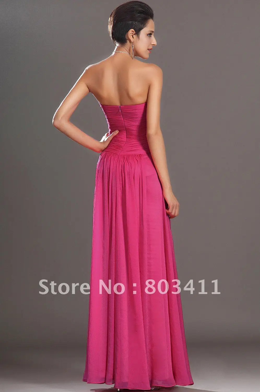 New Arrival Eye-catching Strapless Formal Prom Dress Strapless High Slit Evening Dress