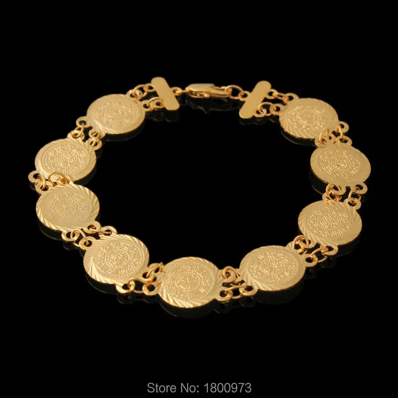 Adixyn Muslim Charm Bracelet Men18K Gold Color allah Link Chain Arabic Religious Jewelry Women Best Gift Wholesale