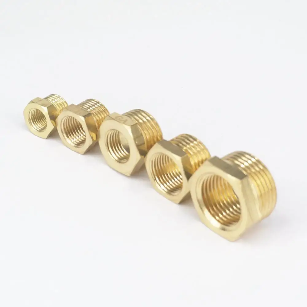 

2pcs 1/4" 3/8" 1/2" BSP M10 M12 M14 M16 Female -Male Brass Reducer Reducing adapter Fitting Gas Air Water Fuel Pressure Gauge