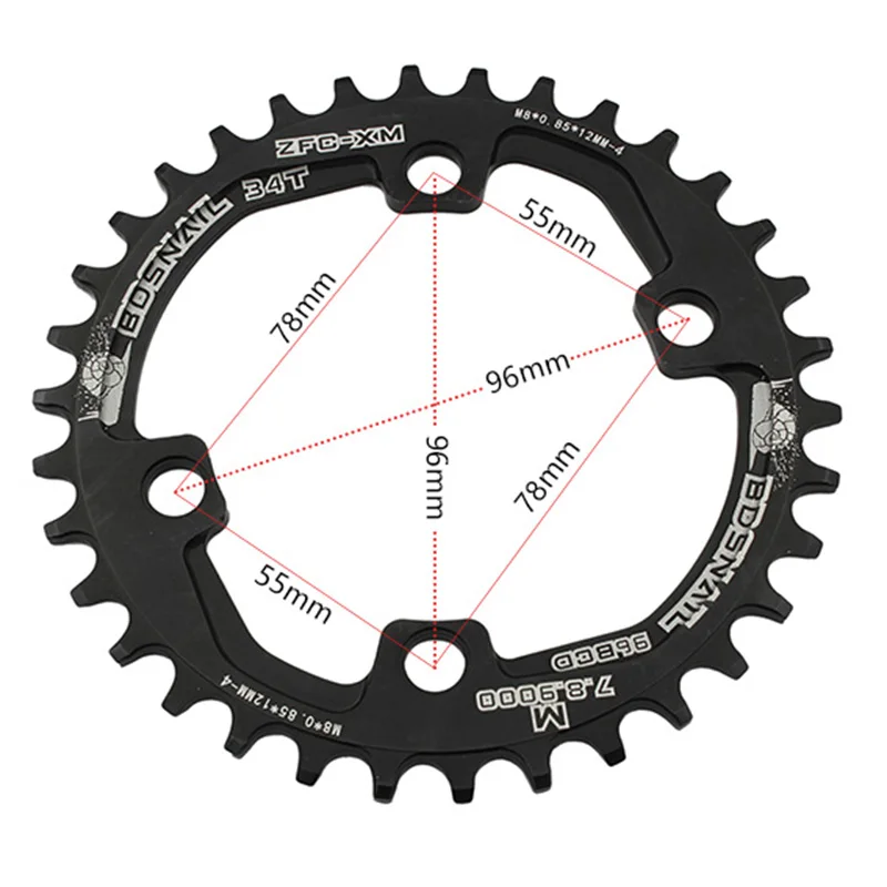 BDSNAIL 30T 32T 34T 36T 96BCD Aluminum Alloy Chainring Chainwheel MTB Bike Road Bicycle Round Chain Ring for M7000 M8000 M9000