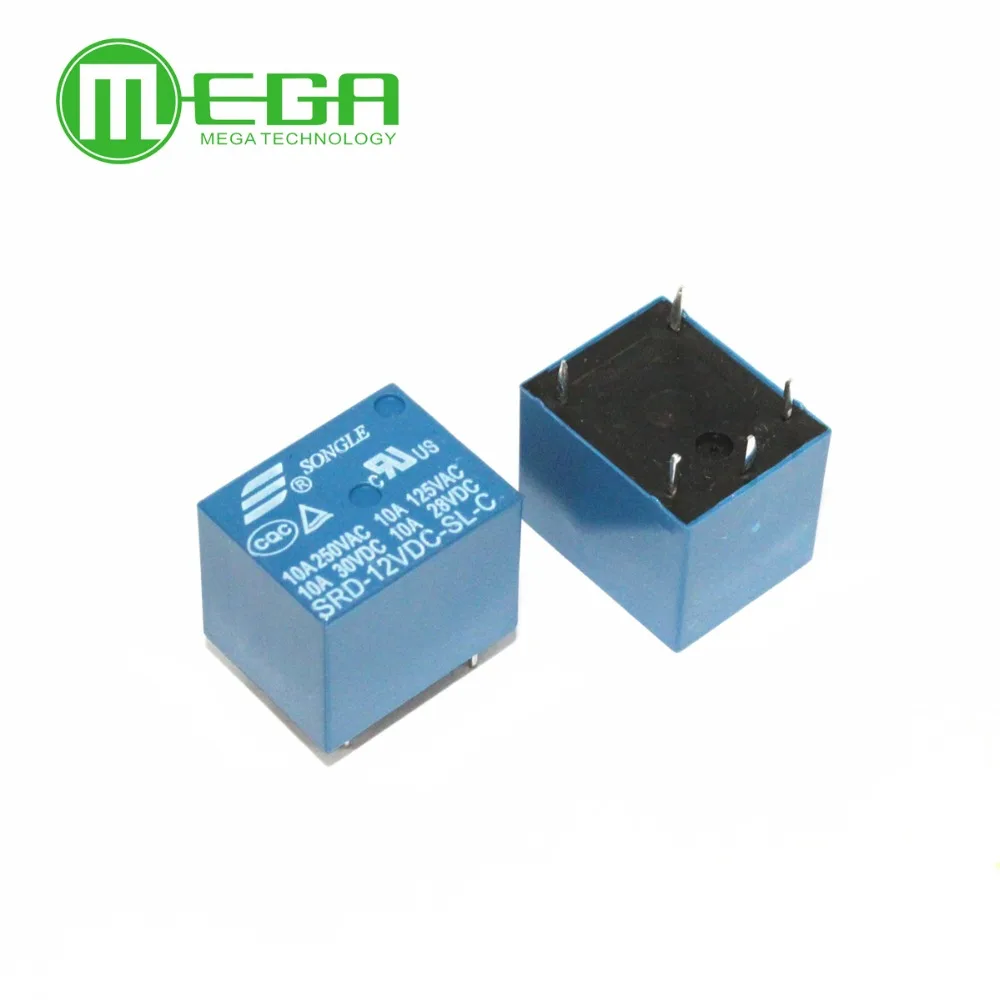 

100pcs 12V DC SONGLE Power Relay SRD-12VDC-SL-C PCB Type