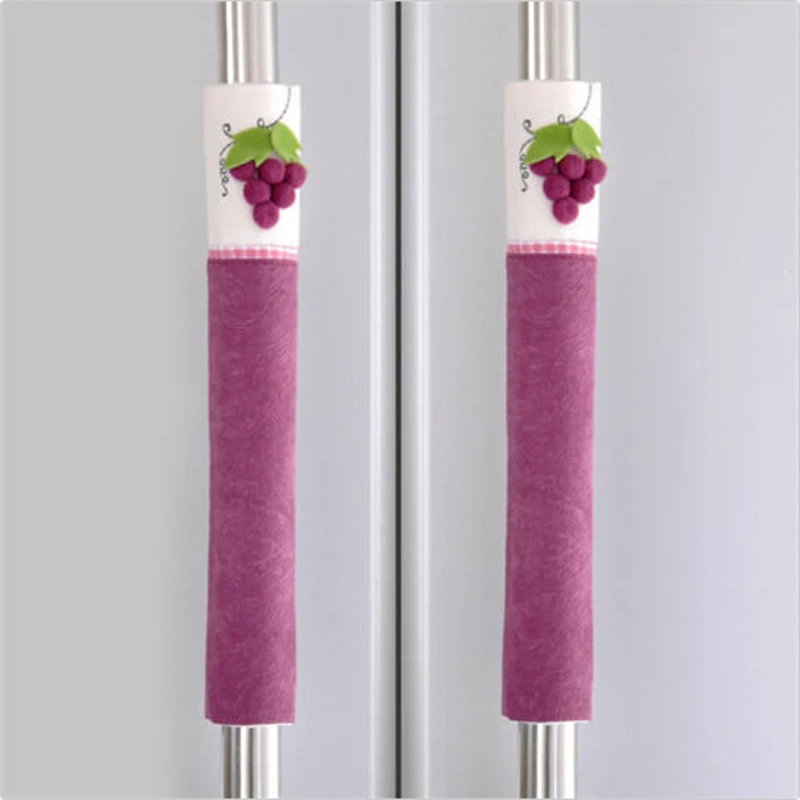 1 Pair Cotton Refrigerator Handle Cover Practical Doorknob Door Handle Cover Double-door Fridge Gloves Kitchen Tools