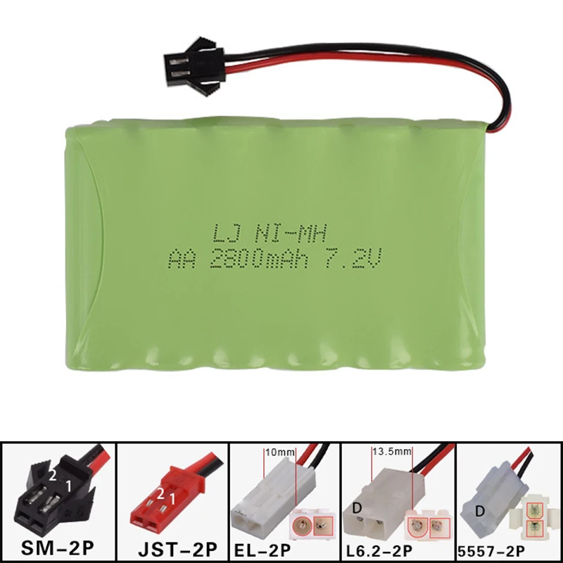 Batería AA NI-MH M de 7,2 v, 2800mah, juguete de alta capacidad, juguete eléctrico, juguetes, coche remoto, robot, recargable, envío gratis