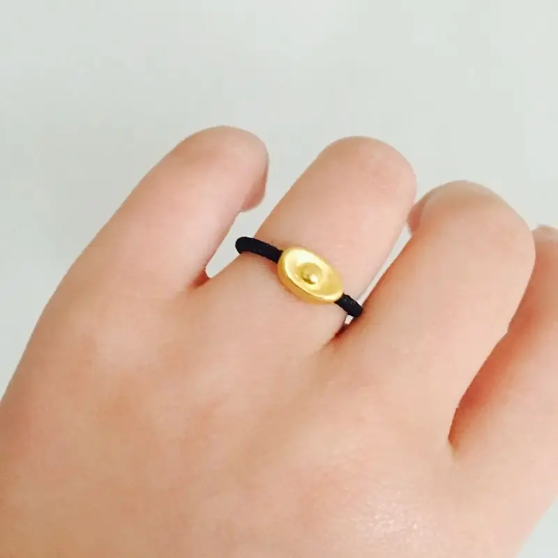 

Новое поступление, плетеное кольцо Yuanbao 24K Yellow God 3D Craft, Размер 6