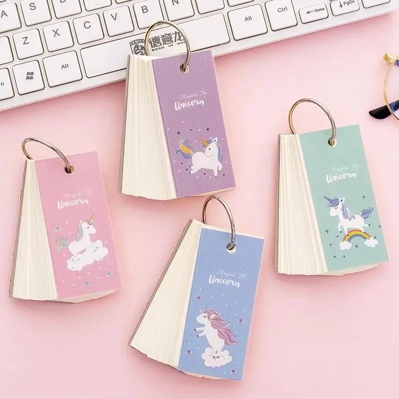 100 Sheets Kawaii Creative Unicorn Animal Study Vocabulary Notebook Words Card Writing Reciting Book Memo Notes