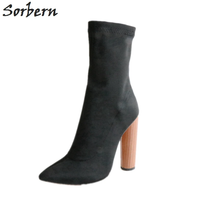 

Sorbern Stretched Ankle Boots Women Round Super High Heels Pointed Toe Shoe Girls Shoes Custom Color Autumn Boots Women