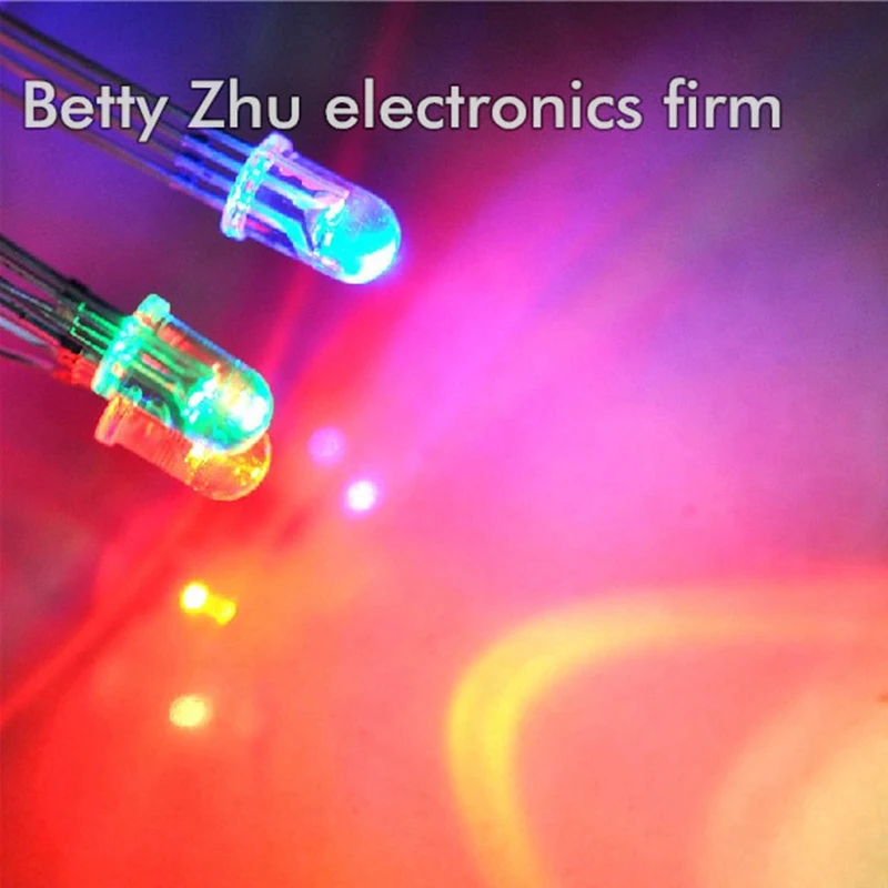 

1000PCS/LOT 5MM LED full-color RGB light-emitting diode red, green and blue color common anode four legs