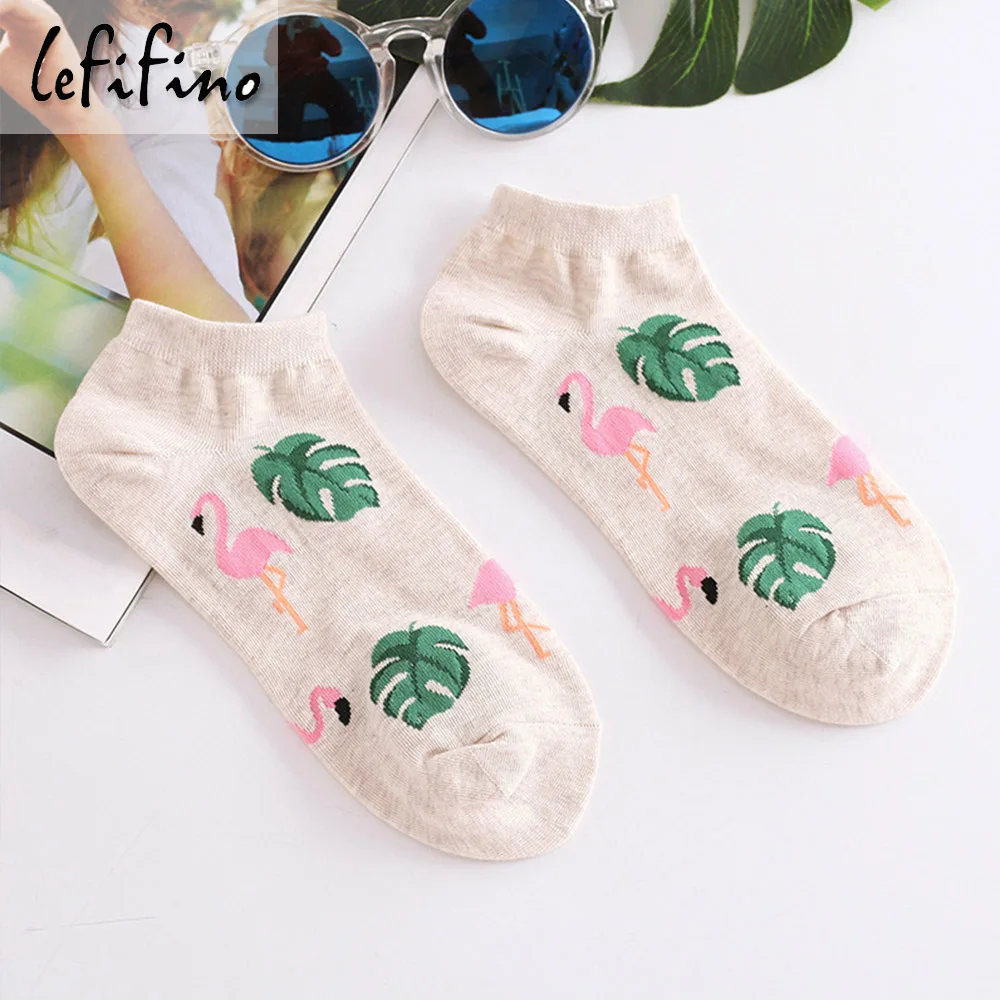 Korean Cute Jacquard/Plant/Cactus Print Fox Pattern Art Socks Women Animal/Flamingos Ankle Socks Funny Socks Kawaii Soks Le67040