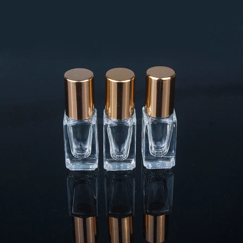 3ML Glass Refillable Perfume Bottle With Roll On&Empty Portable Essential Oils Case With Aluminum Cap 100pcs/lot