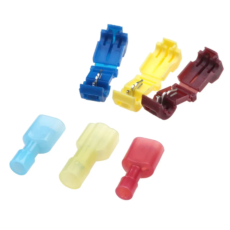 30Pcs Scotch Lock Quick Splice Terminals Combo T-Tap/Male Red Blue Yellow  Insulated Wire Connectors 22-10 AWG
