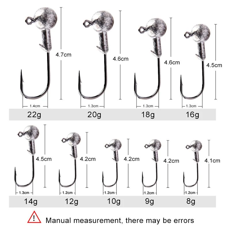 MEREDITH หัวจิ๊ก1G 2G 3G 4G 5G 7G 8G 10G 12 14G 22G ตะขอหัว Jig ตะขอตกปลา Jig Pike ปลาอุปกรณ์เสริม