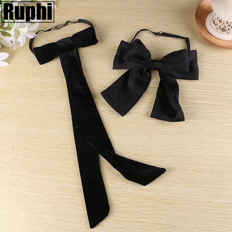 

Black Suede bow chocker neck chain new style mini scarf bow tie knot necklace