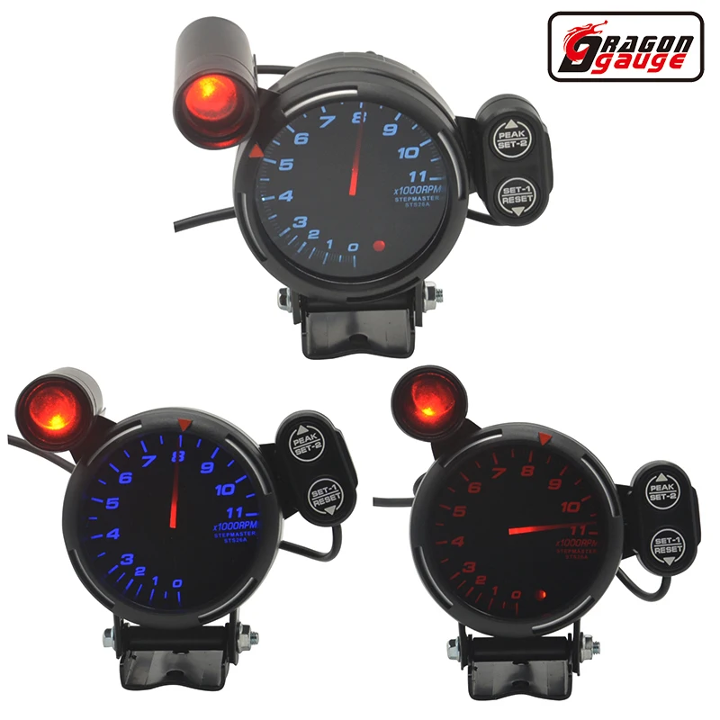 80mm High Speed Stepper Motor Auto Tachometer Gauge For Car 1/2/3/4/5/6-/7/8 Cylinder Engine 11000RPM Shift-Light Meter