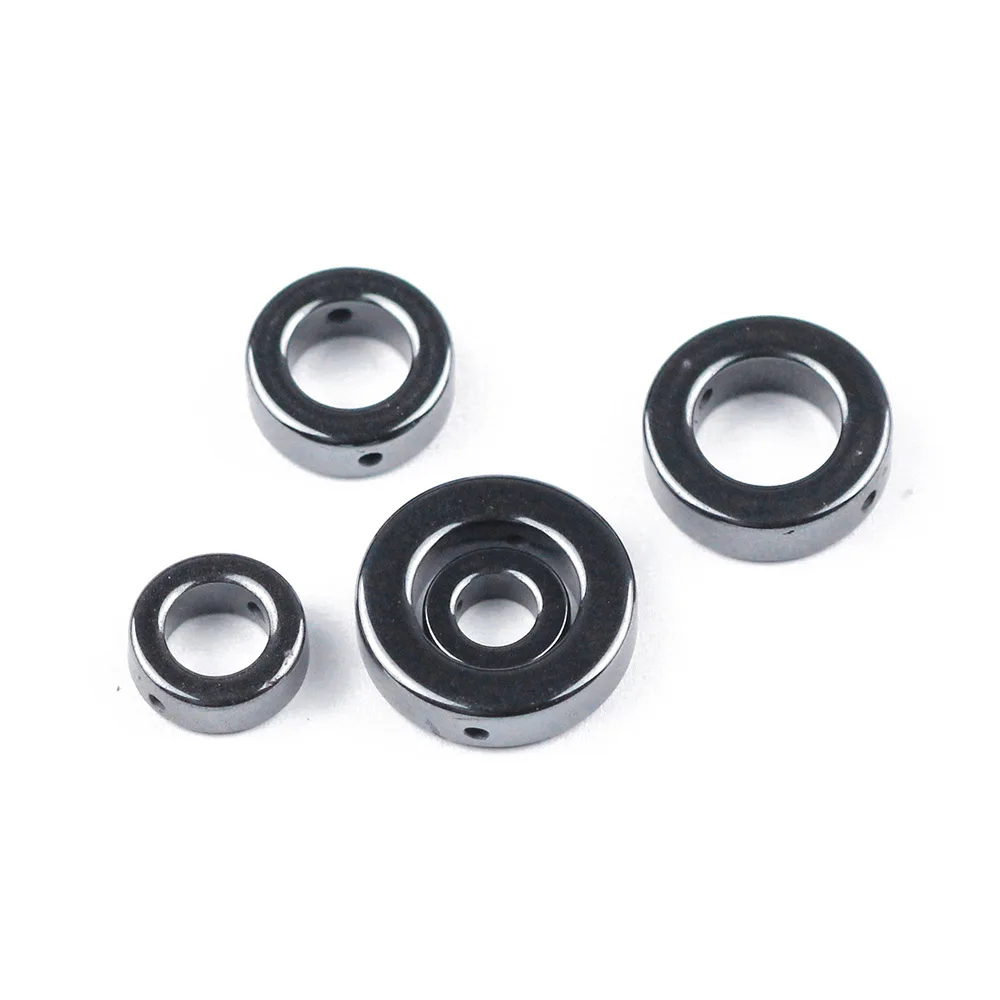WLYeeS Natural Stone round Black Hematite bead Circle shape loose beads for Jewelry Bracelet earring Pendant Necklace Making DIY