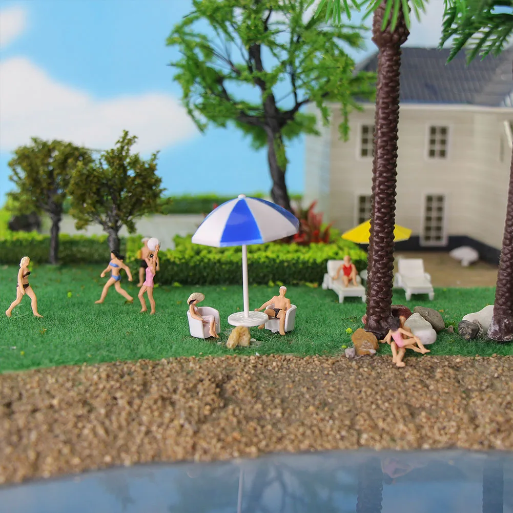 Evemodel 40pcs Different Poses HO Scale 1:87 Swimming Figures People Beach Scenery Layout Miniature P8720