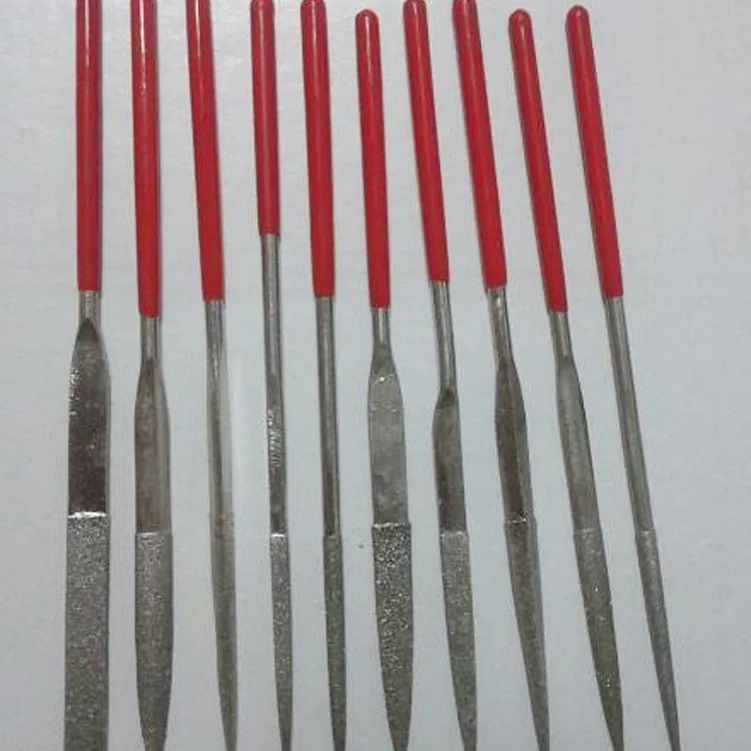 10 Sets=100 PCS of  160 MM x 4MM Diamond Coated Needle  File