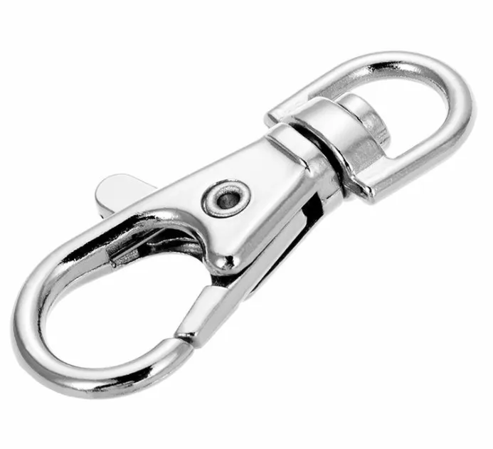 RMLKS Wholesale Silver Rhodium Lobster Clasp Clips Key Hook Keychain Split Key Ring Findings Clasps For DIY Keychains Maki