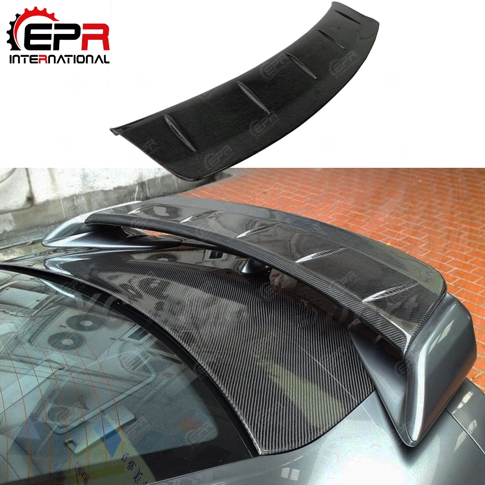 

Car-styling For Nissan R35 GTR OEM Carbon Fiber Spoiler Blade Wald Add On Bodykit Gurney Flap Glossy Finish Roof Wing Cover Kit