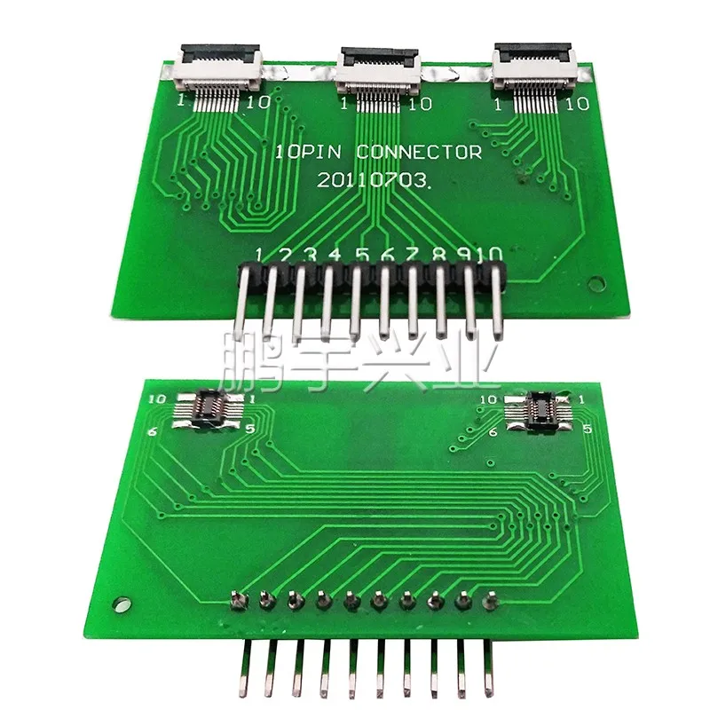 10PIN multi-functional test board 0.5/0.4 spacing FPC10PIN double row 10PIN adapter plate PCBA 30*50 board 1.0mm custom Pinboard