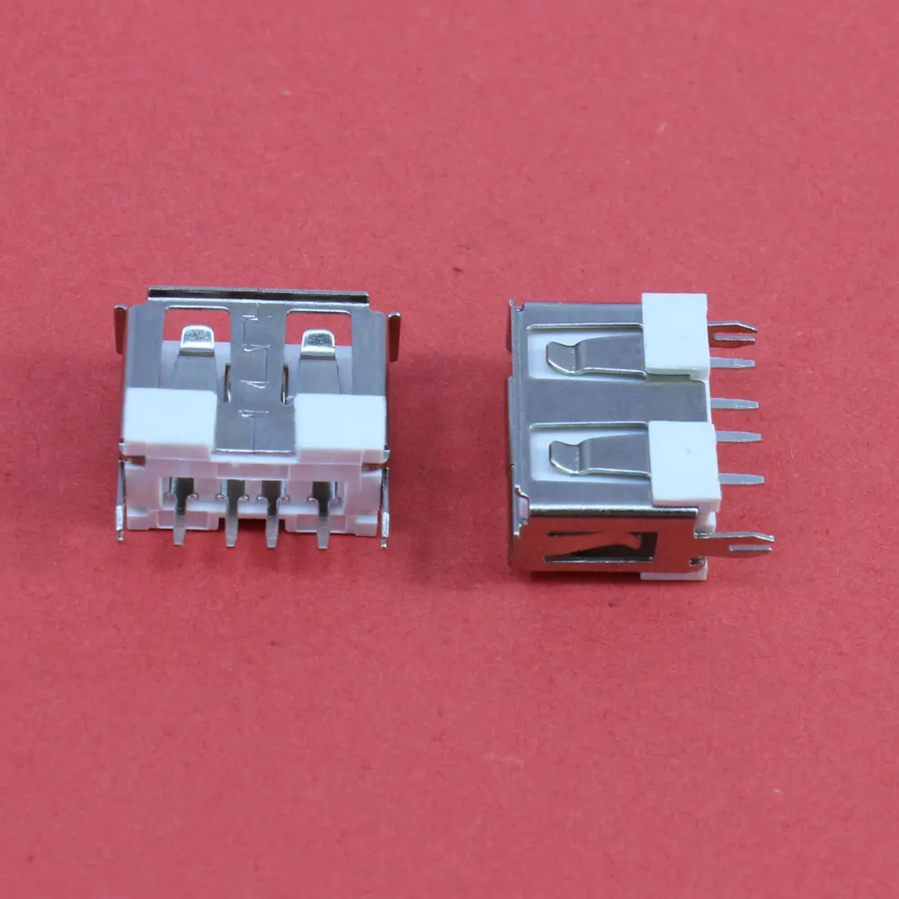 ChengHaoRan 1Piece New USB 2.0 Female Type A 4 Pin PCB Connector 180 Degree DIY Flat Mouth