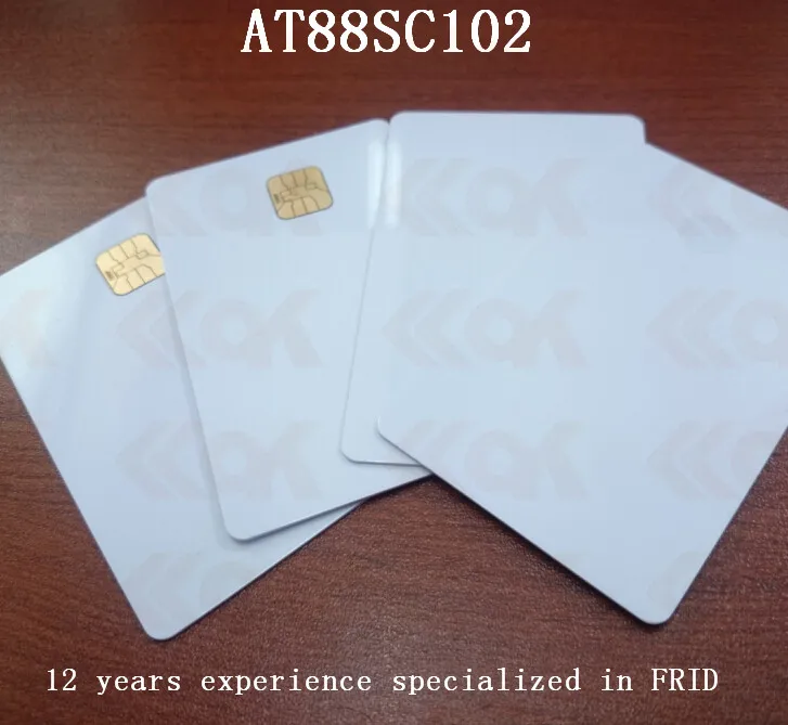 10000pcs/lot ISO7816 AT88SC102 chip PVC card blank smart card contact IC card