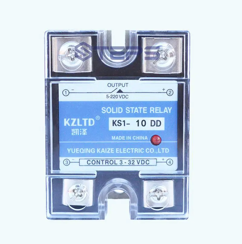 

Solid-state non-contact relay 24V DC control DC 10A with lamp DC solid state relays