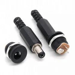 DC Connector 5.5*2.1 5.5x2.1mm DC Power Connector Male Female Total 4Pcs( male 2pcs+ female 2pcs) DC-022 Power Socket Plug Jack