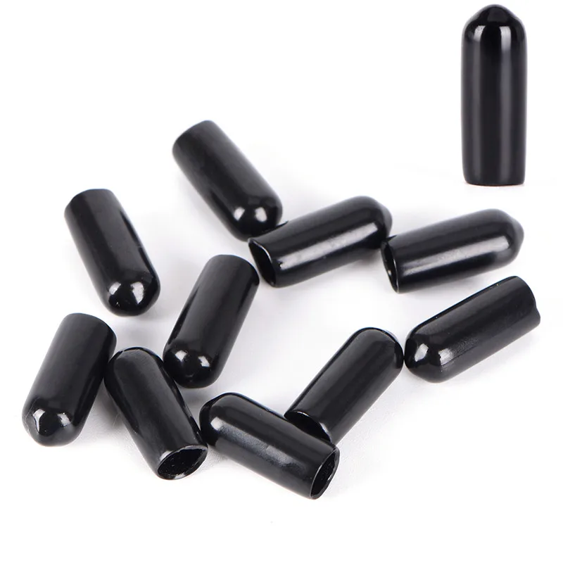 10PCS PVC End cap Kite Cap Rubber End Caps For 4 Lines Quad Stunt Kite Fixed Parts 3/4/5/6/7/8MM Black