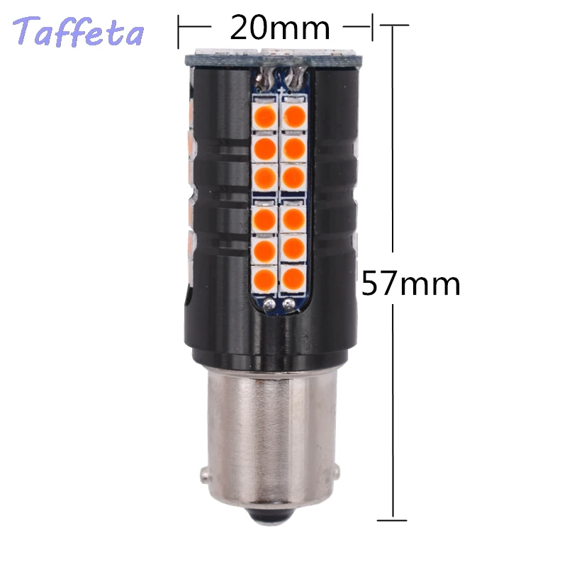 2pcs Tail Light  1156 BA15S P21W BAU15S 3030 60SMD Turn Signal Brake Lamp Bulb Amber Colors 9V-30V DC