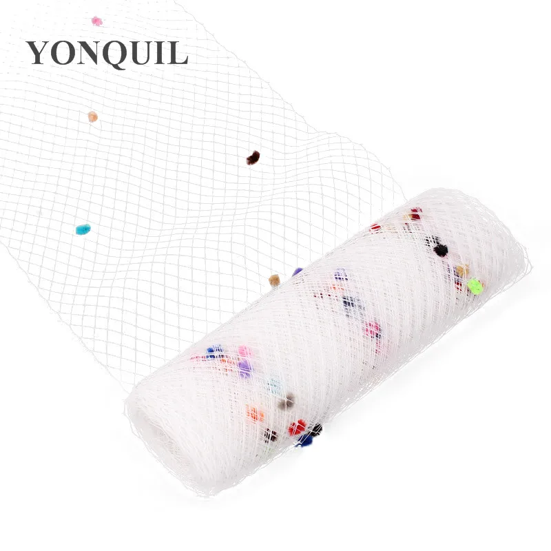 

White Veil Mix Dot Birdcage Veils With Dot 45 CM For Women Fascinator Mesh Material Netting Hats DIY Hair Accessories 5Yards/Lot