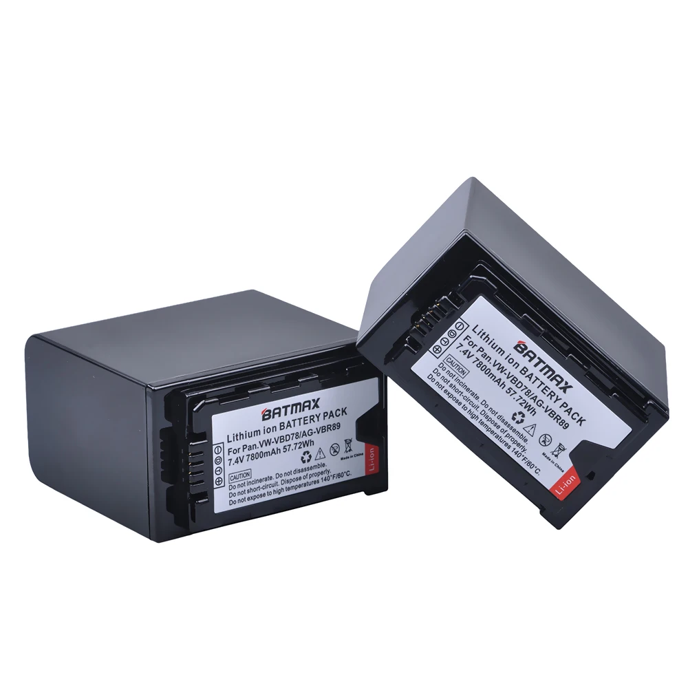 2Pcs 7800mAh VW-VBD78 VBD78 Battery for Panasonic VW-VBD58 VBD29 VBD58 VBR89 Batteries AJ-HPX260MC,HPX265MC,PX270,PX298,AG-FC100