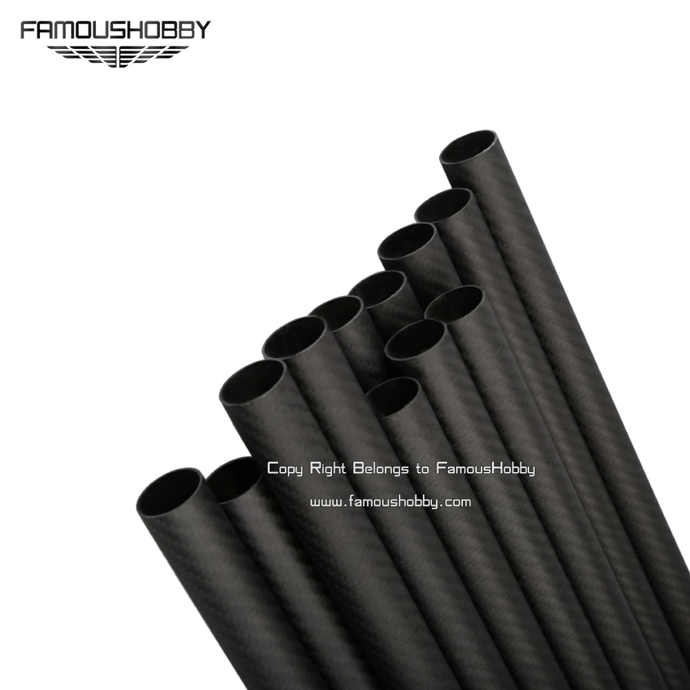 Famoushobby FT019 25x23x600mm 100% hollow full carbon fiber 600mm tube length pipe boom for landing gear