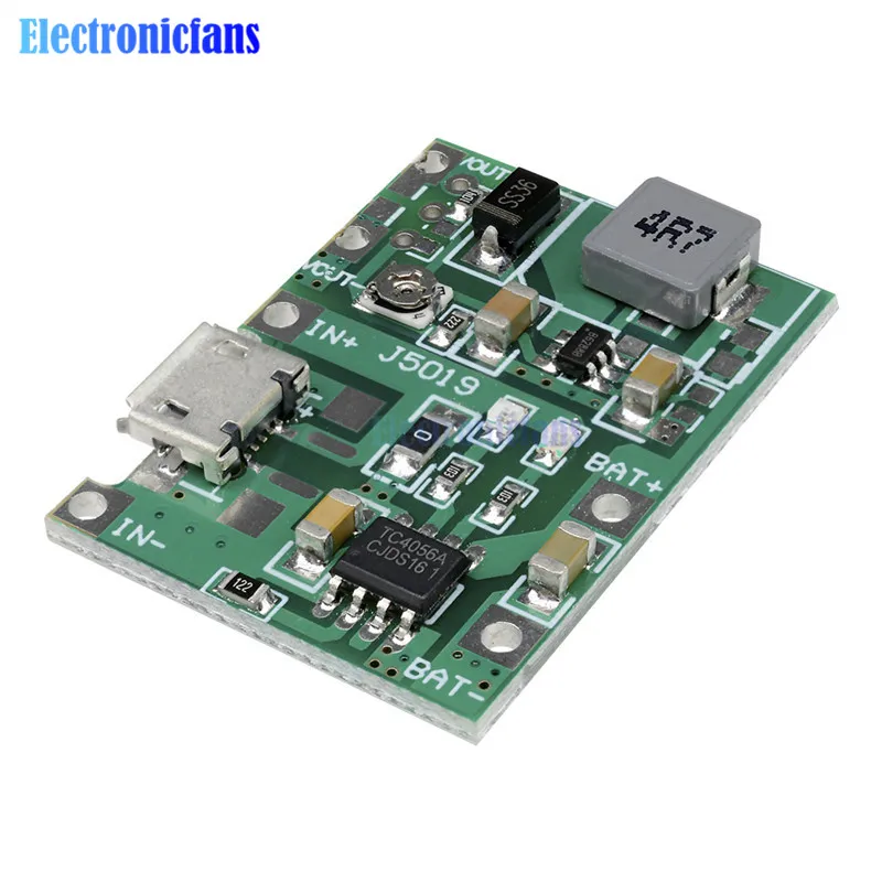 Lithium Li-ion 18650 3.7V 4.2V Battery Charger Board DC-DC Step Up Boost Module Integrated Circuits