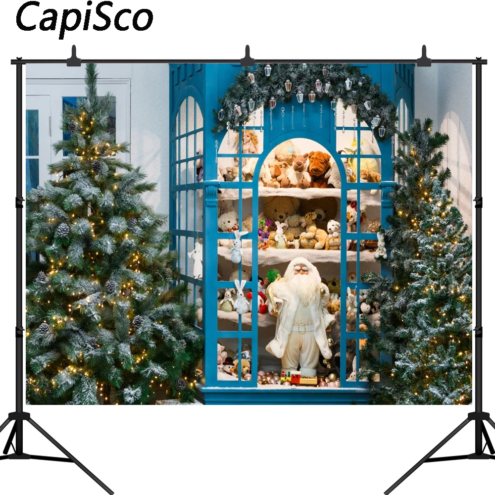 Capisco عيد الميلاد متجر التصوير خلفية شجرة مخزن لعبة حزب طفل خلفية صورة المتصل التقطت الصور الدعامة الوليد photobooth