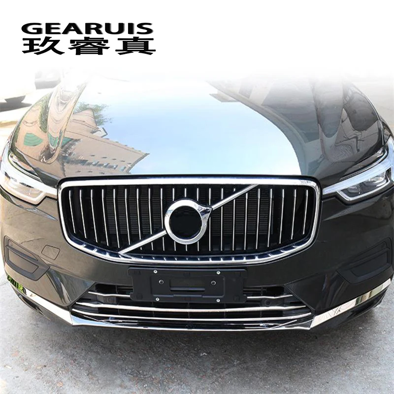 

For Volvo XC60 Car styling Head Front Bumper Lip Lower Bumper Frames Covers decorative Stickers Trim auto accessories 2018-2019