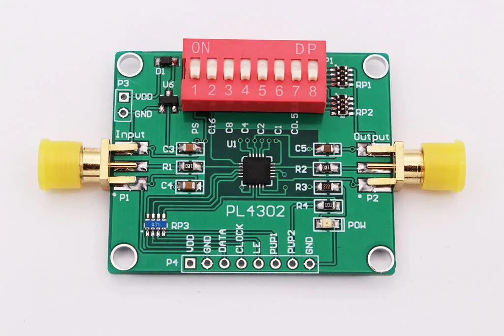 

PE4302 Digital RF Attenuator Module Series and Parallel Port Control 0.5dB~31.5dB Range