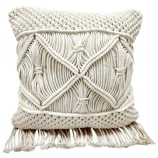 Decorative wedding pillow cover Handmade cream macrame BOHO cushion cover Black White Beige cushion Customized size throw pillow